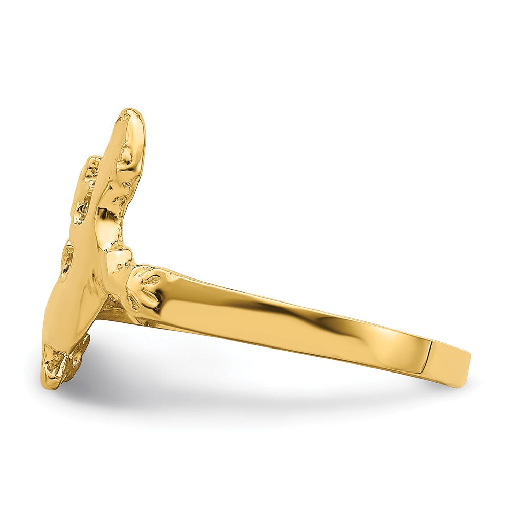 14K Polished Lizard Ring