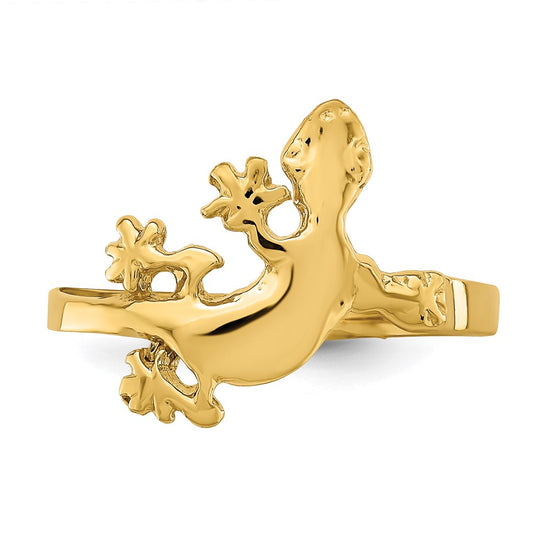 14K Polished Lizard Ring