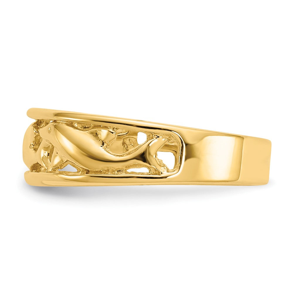 Gold Polished Dolphin Rings