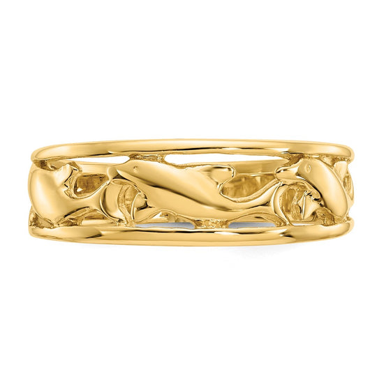 Gold Polished Dolphin Rings