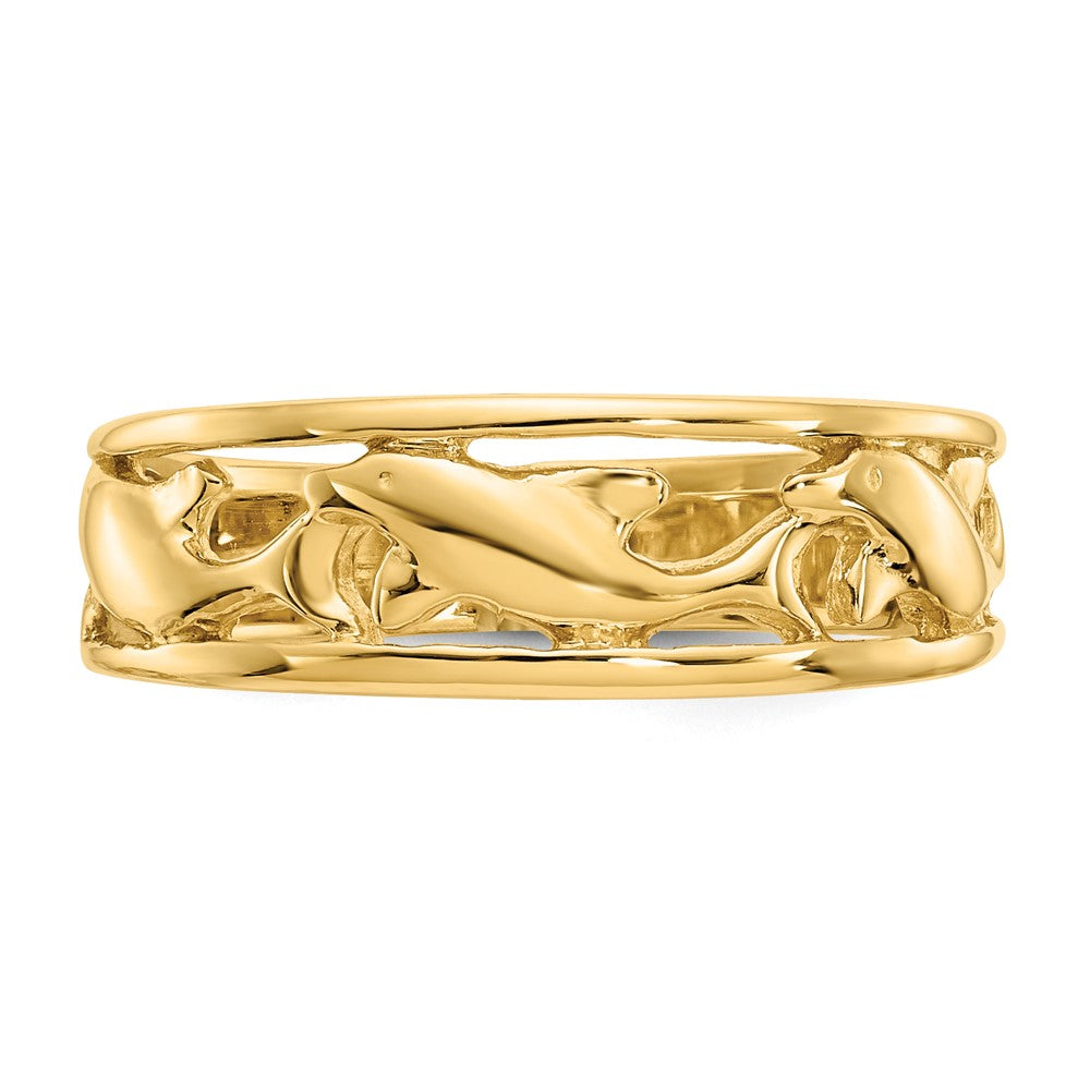 Gold Polished Dolphin Rings