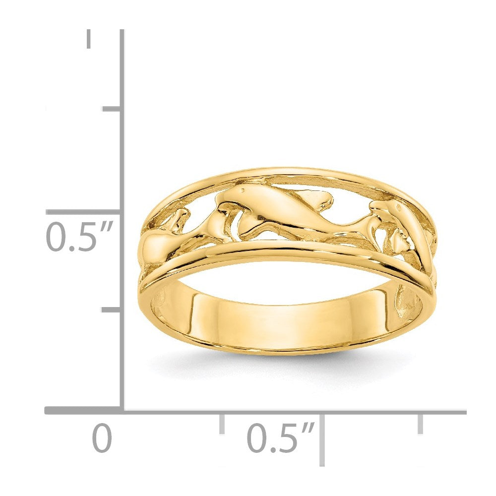 Gold Polished Dolphin Rings