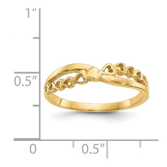 Gold Polished Heart Rings