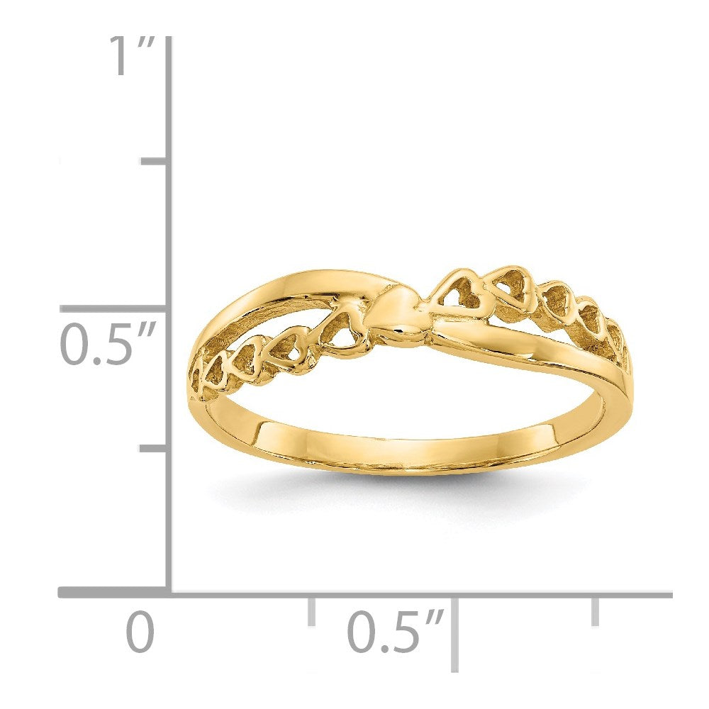 Gold Polished Heart Rings