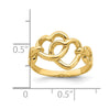14K Double Cut-out Linked Hearts Ring