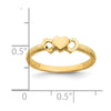 14K Solid Heart with Diamond-cut Hearts Ring