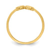 14K Double Heart Drop Ring
