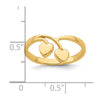 14K Double Heart Drop Ring