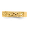 14K Polished X and Hearts Ring
