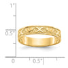 14K Polished X and Hearts Ring