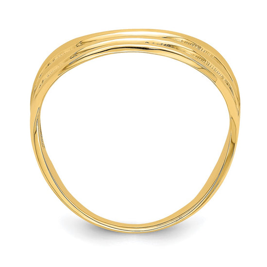 14K Polished Triple Wave Fashion Thumb Ring Size 9