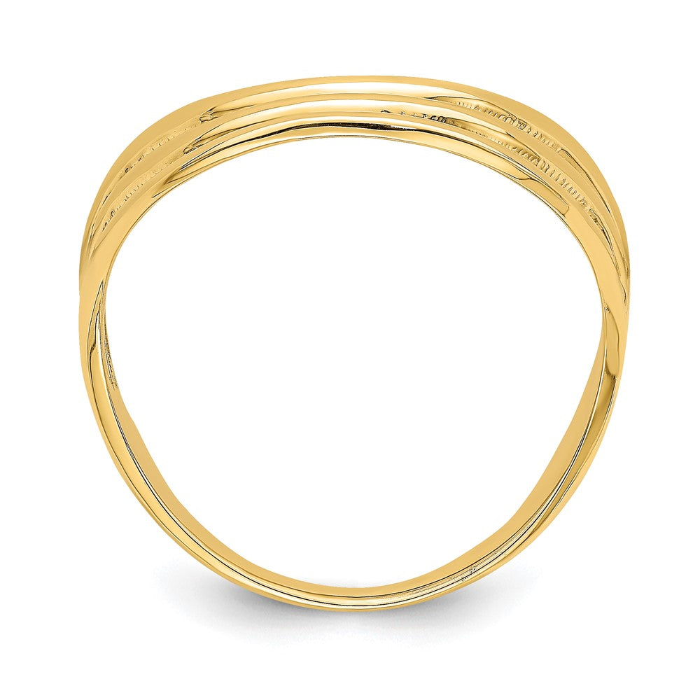14K Polished Triple Wave Fashion Thumb Ring Size 9