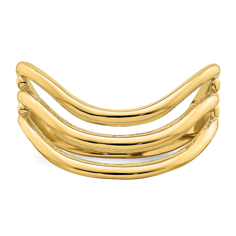 14K Polished Triple Wave Fashion Thumb Ring Size 9