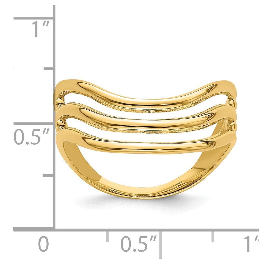 14K Polished Triple Wave Fashion Thumb Ring Size 9