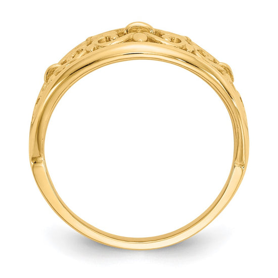 Gold Polished Fleur De Lis Rings