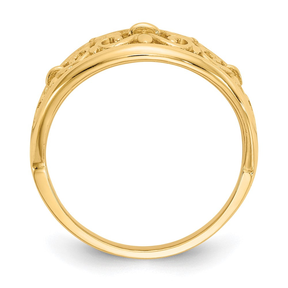 Gold Polished Fleur De Lis Rings