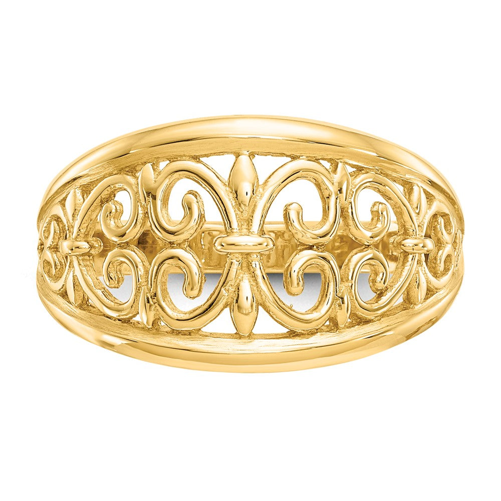 Gold Polished Fleur De Lis Rings