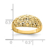 14K Diamond-cut Mini Diamond Pattern Dome Ring
