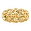 14K Diamond-cut Scalloped Edge Pattern Dome Ring