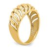 14K Open Slash Diamond-cut Dome Ring