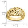 14K Open Slash Diamond-cut Dome Ring