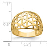 14K Triangle Cut-out Pattern Dome Ring