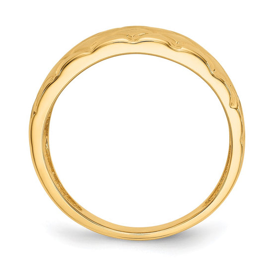 14K Quilted Pattern Dome Ring