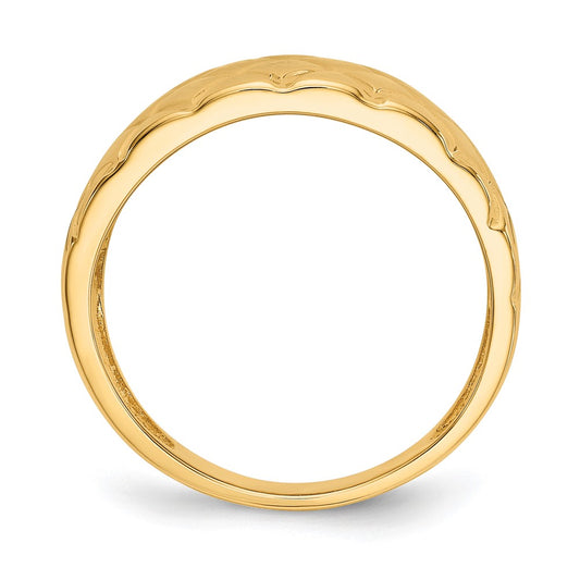 14K Quilted Pattern Dome Ring