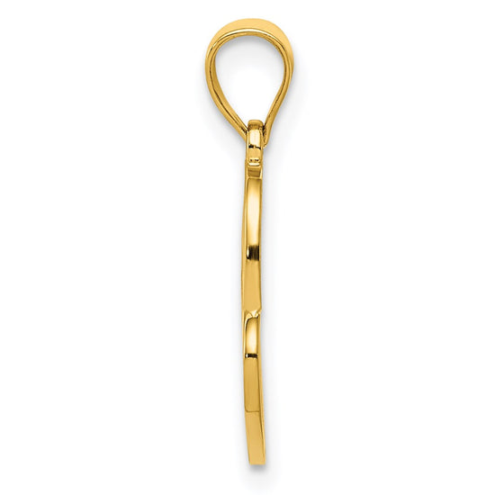 14K Polished Double Heart Pendant