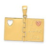 14K Two-tone 3-D Enameled Moveable SWEETHEART Book Charm