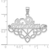 14k White Gold GRANDMA Birthstone Charm Holder Pendant