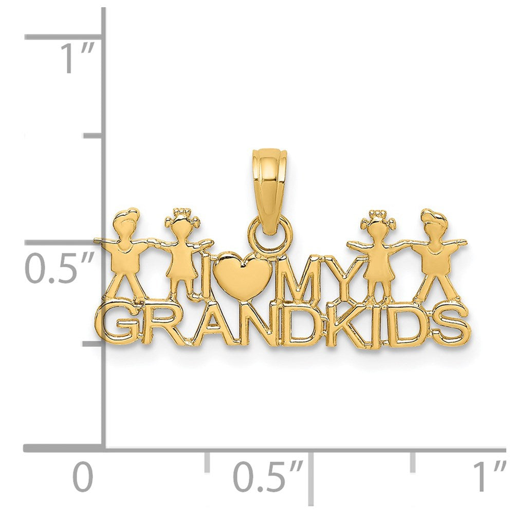 14k I LOVE MY GRANDKIDS Charm