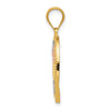 14k Tricolor MOM and Flowers Heart Pendant