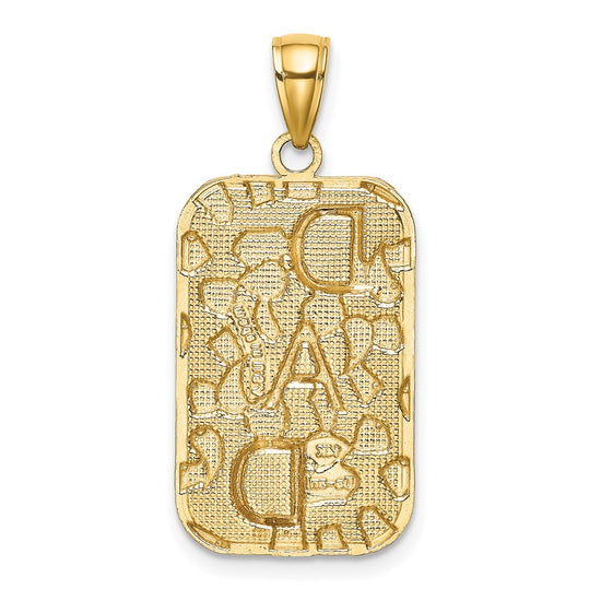Gold DAD Gold Nugget Dog Tag Charm