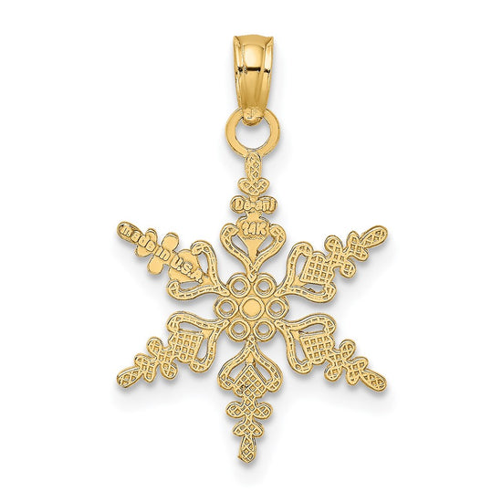 Gold Polished Snowflake Pendants