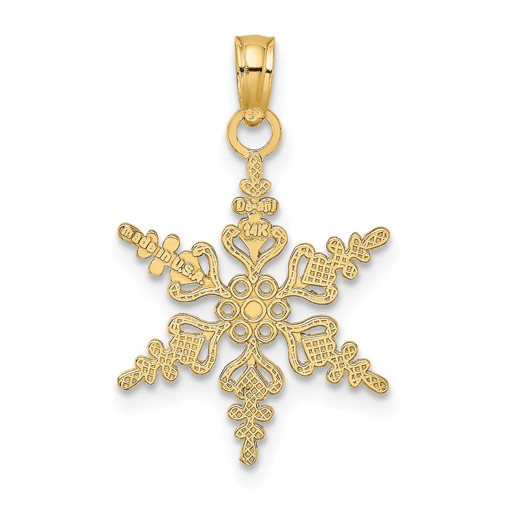 Gold Polished Snowflake Pendants