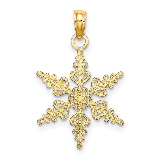 Gold Polished Snowflake Pendants