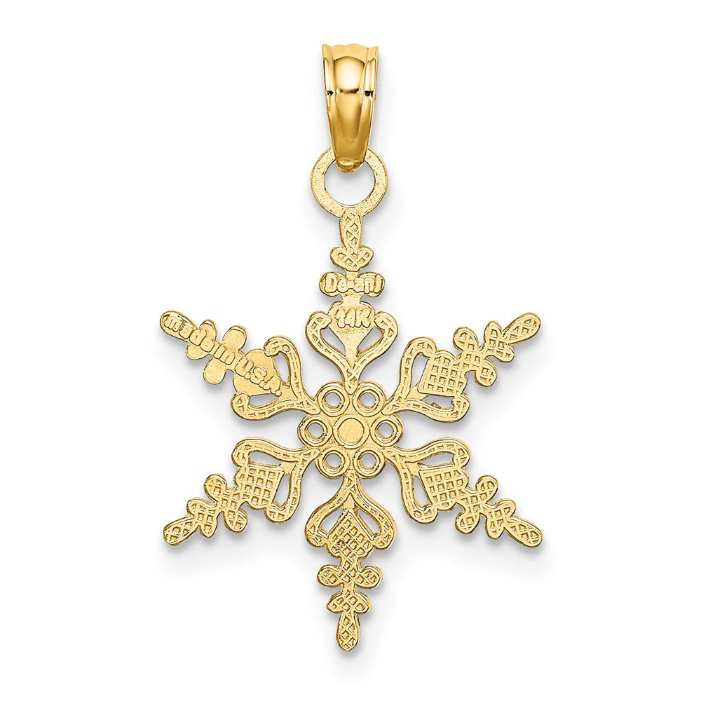Gold Polished Snowflake Pendants