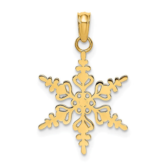 Gold Polished Snowflake Pendants