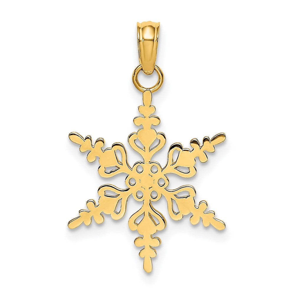 Gold Polished Snowflake Pendants