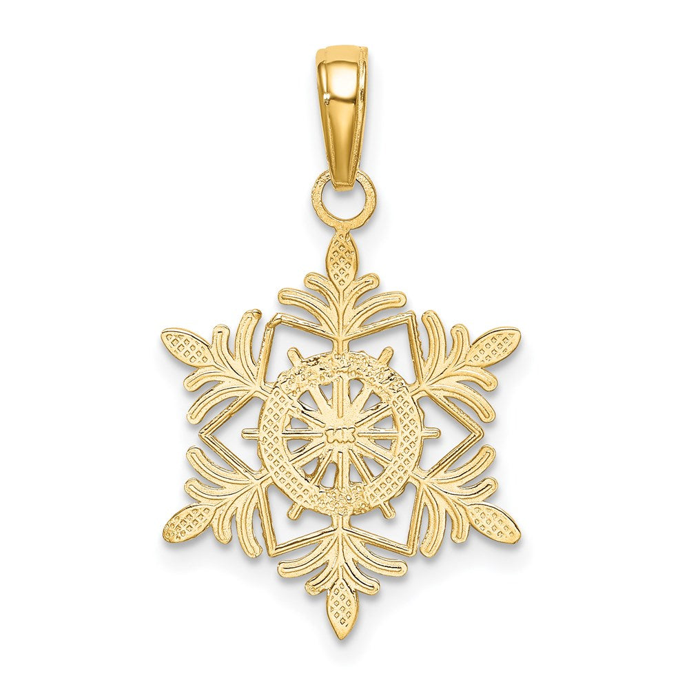Gold Polished Snowflake Pendants