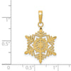 Gold Polished Snowflake Pendants