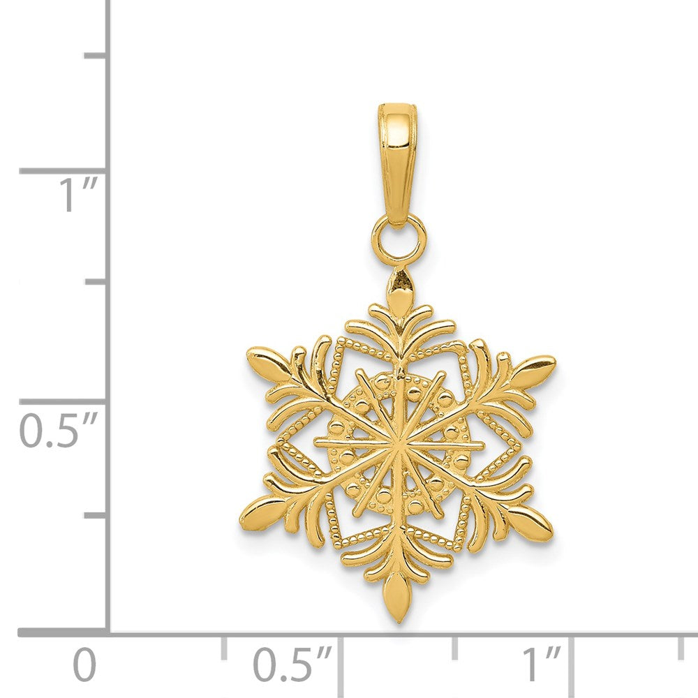 Gold Polished Snowflake Pendants