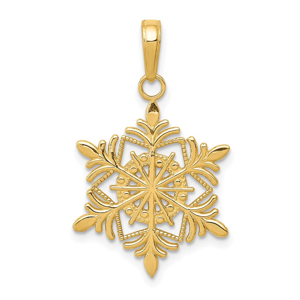 Gold Polished Snowflake Pendants