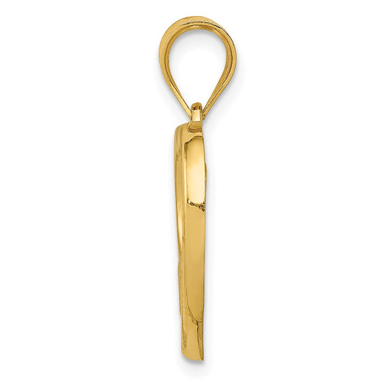 14k Polished and Satin Mom and Baby Heart Charm