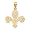 14k Filigree Fleur de Lis Pendant