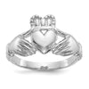 14k White Gold Men's Claddagh Ring