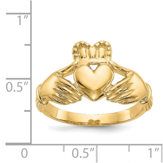 Gold Polished Claddagh Rings