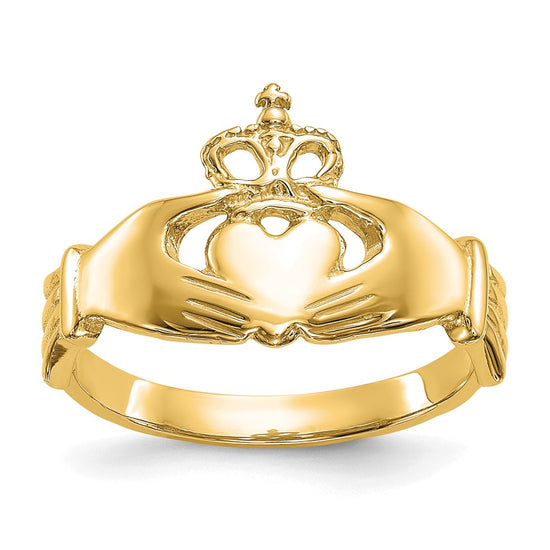 Gold Polished Claddagh Rings