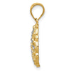 14K and White Rhodium Diamond-Cut Round Pendant
